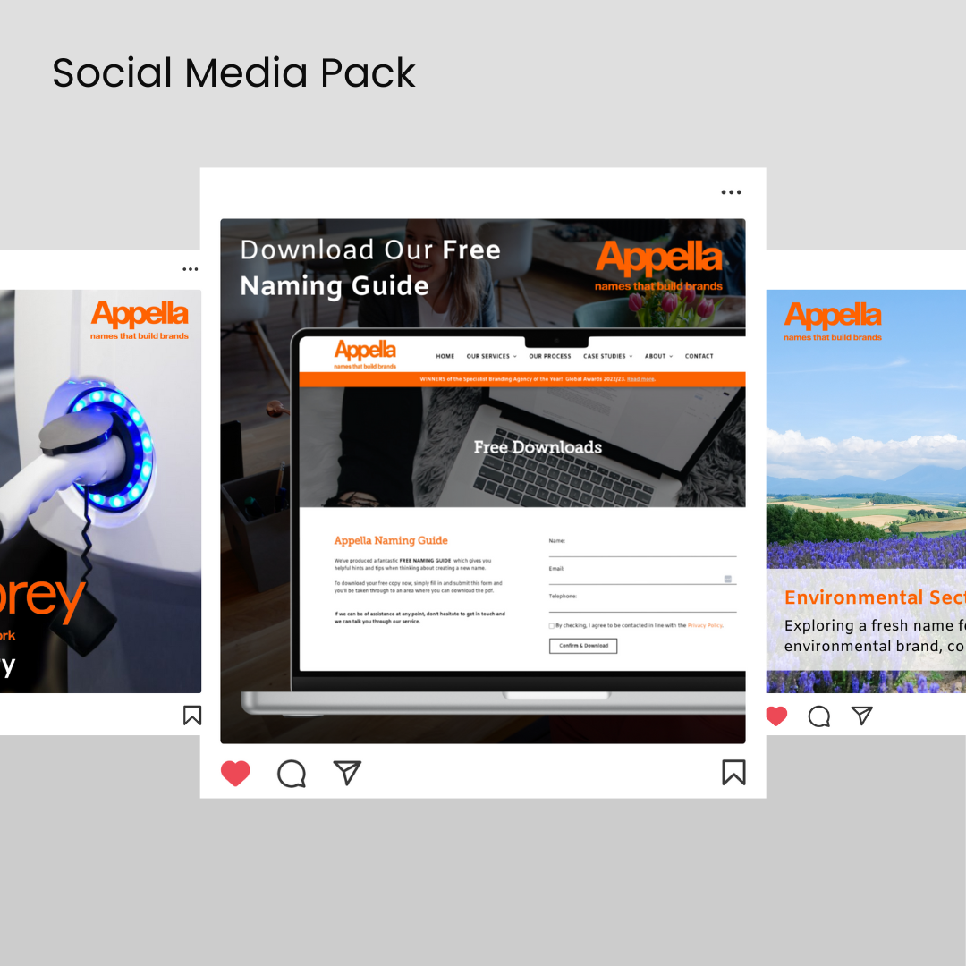 A social media pack for a company called appela