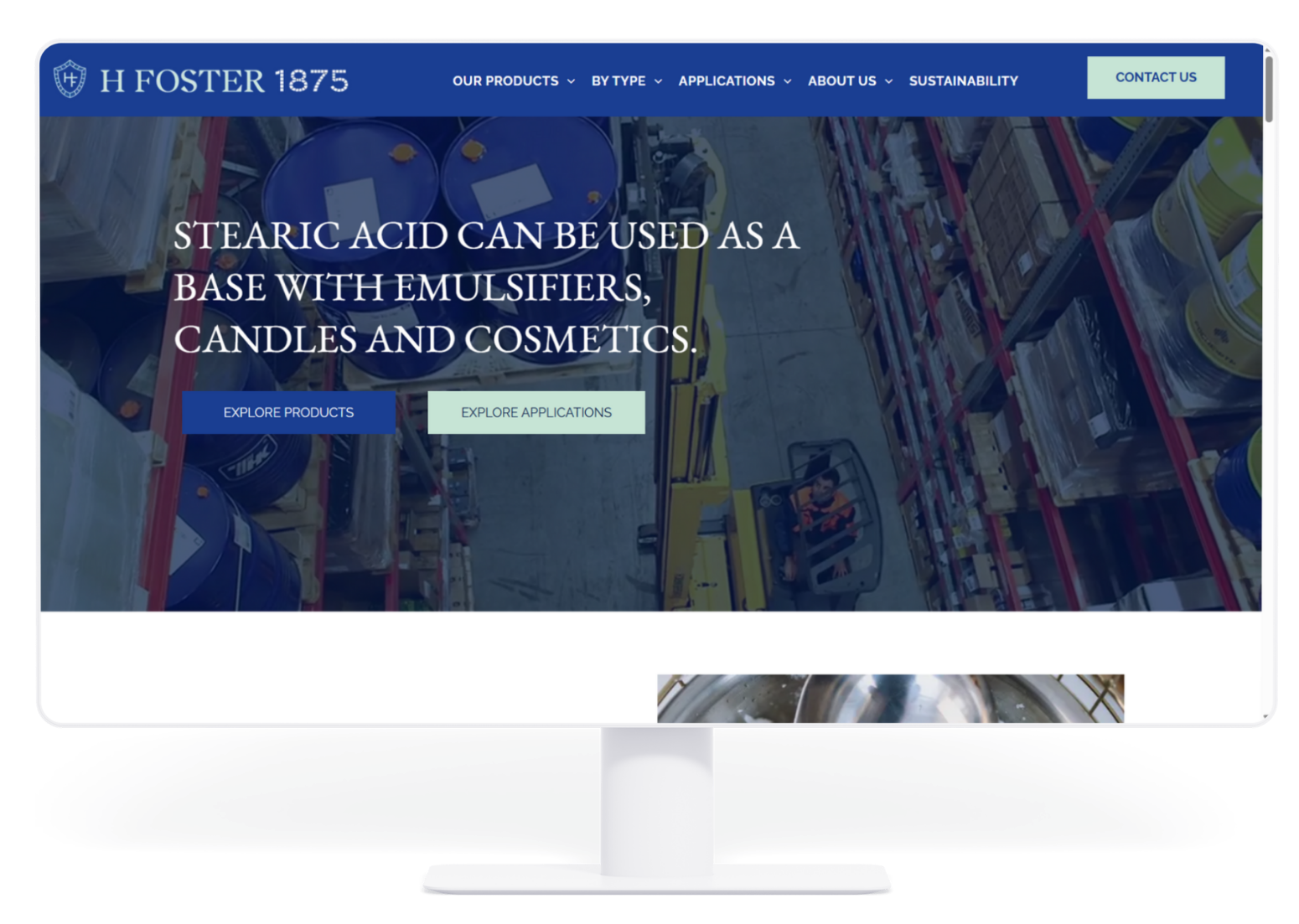 Website landing page with the text 