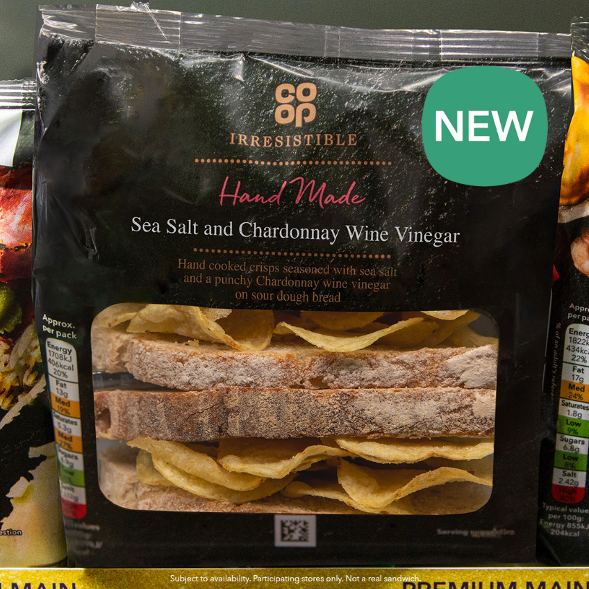 A bag of sea salt and chardonnay wine vinegar chips
