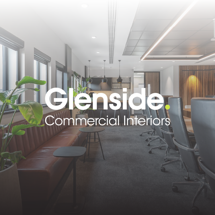The logo for glenside commercial interiors is shown