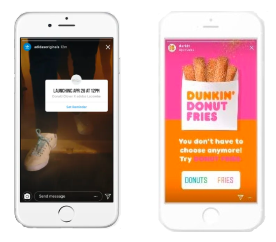 A phone with a dunkin donut fries advertisement on it