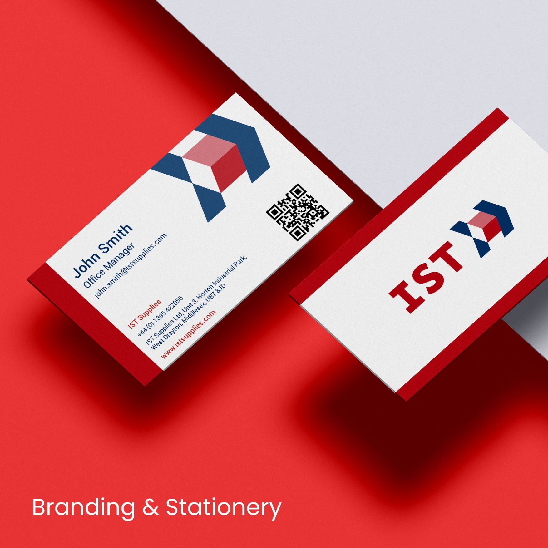 Business card design for IST Supplies