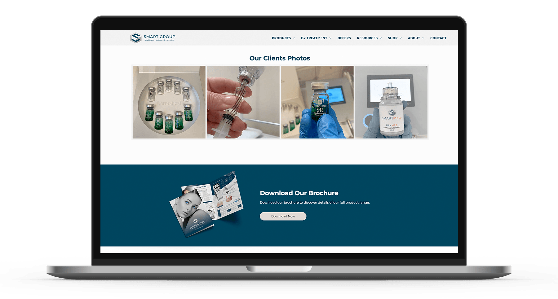 A laptop computer is open to a dental website.