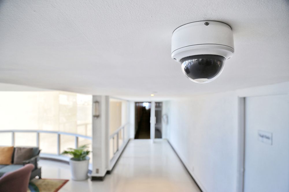 A Security Camera On The Ceiling
