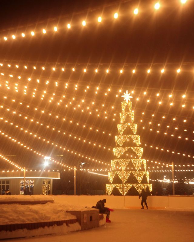 Warm festive string lights — Trail of Lights event preview.