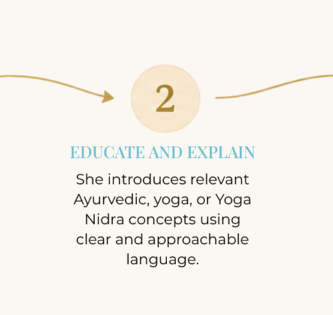Step 2: “Educate and Explain” in blue text on a cream slide with gold decorative arrows.