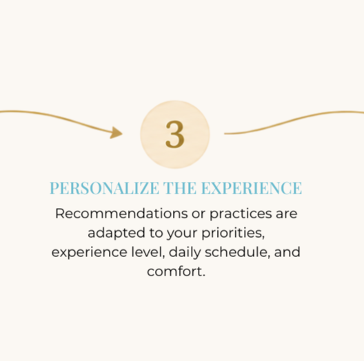 Step 3: personalize the experience with recommendations based on priorities and schedule.