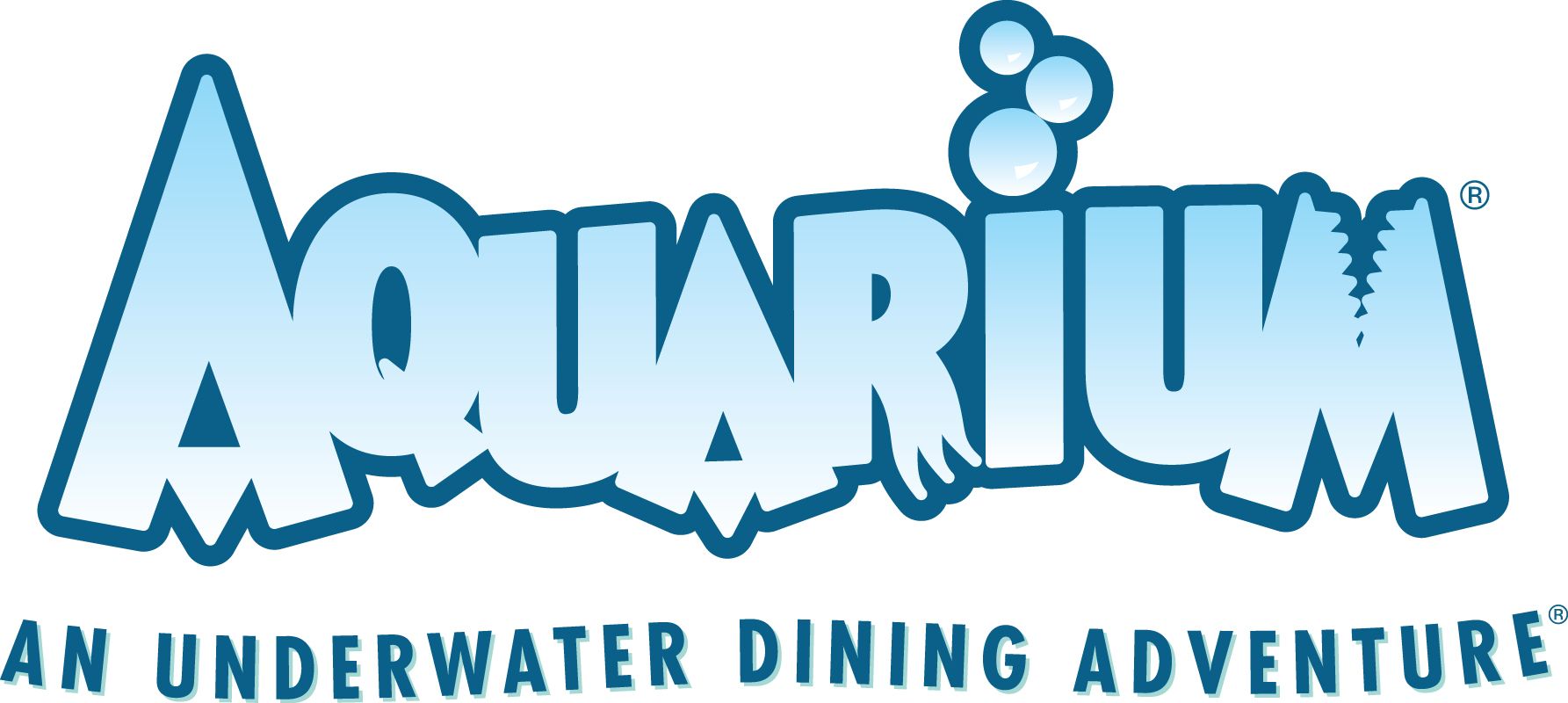 A logo for aquarium an underwater dining adventure