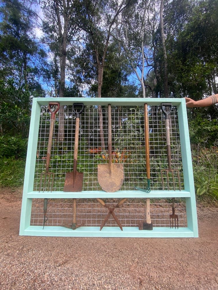 A recycled fence garden art project