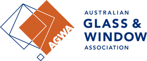 The logo for the australian glass and window association