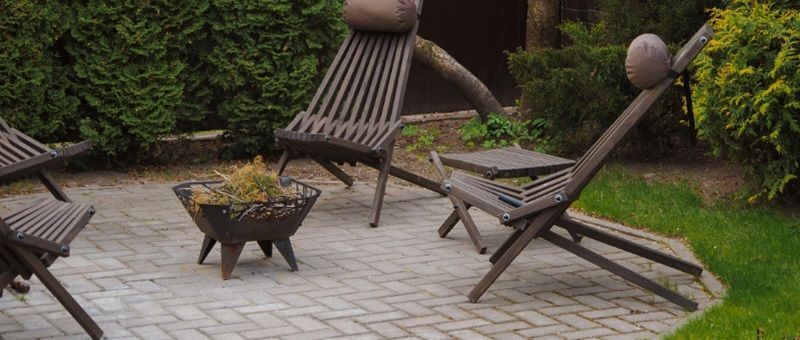 Stone patio installation and back yard renovation