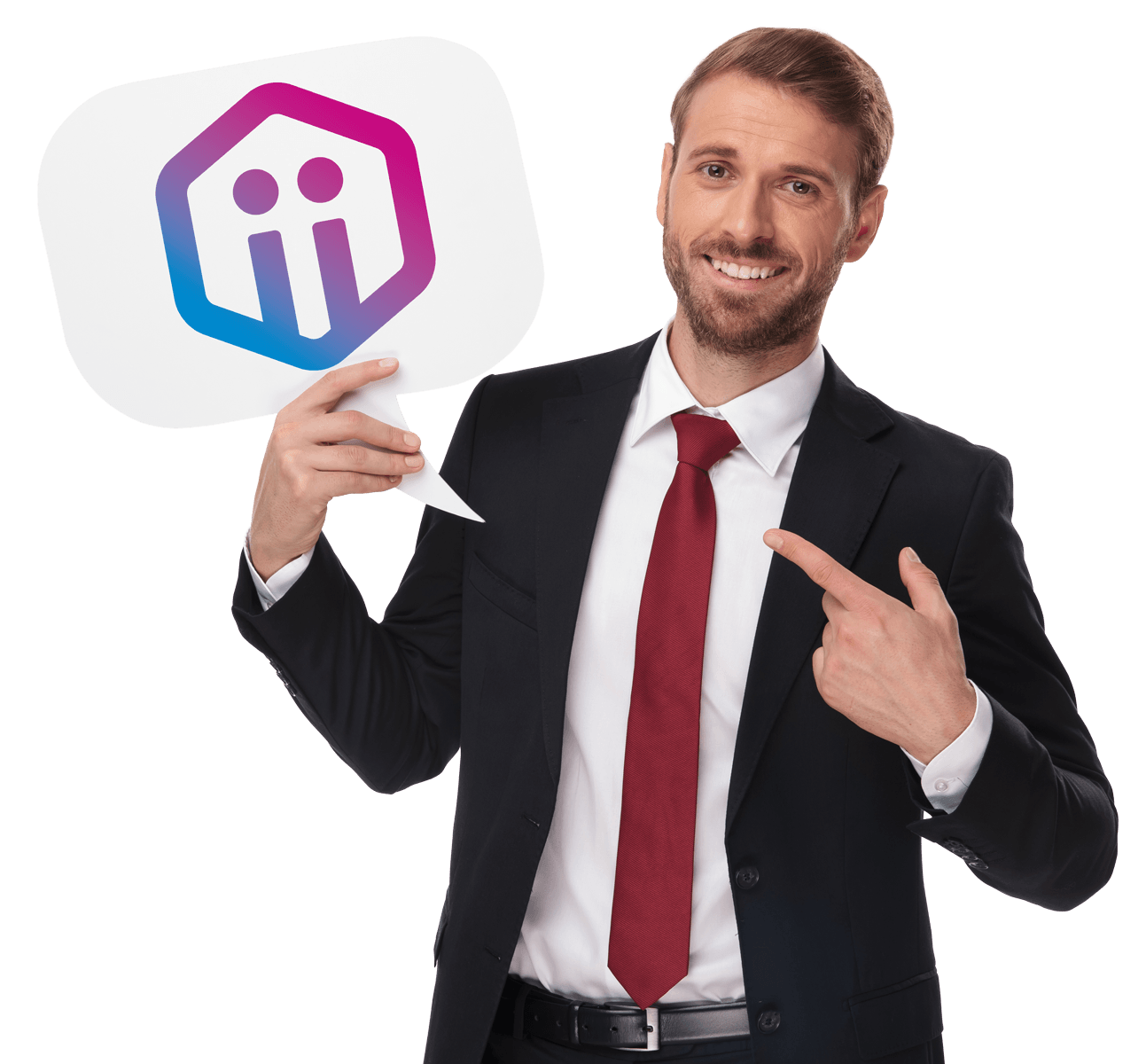 Business man holding a Intelligent Insights sign