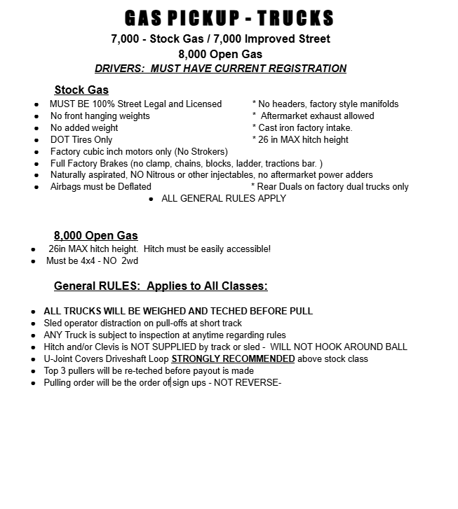 A printed document titled 'Steck (Out of Field)' listing rules and requirements for a competition or activity.