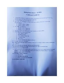 A document titled 'Motley Farm Norm - 15 RPM' containing a numbered list of instructions or rules for a farm.