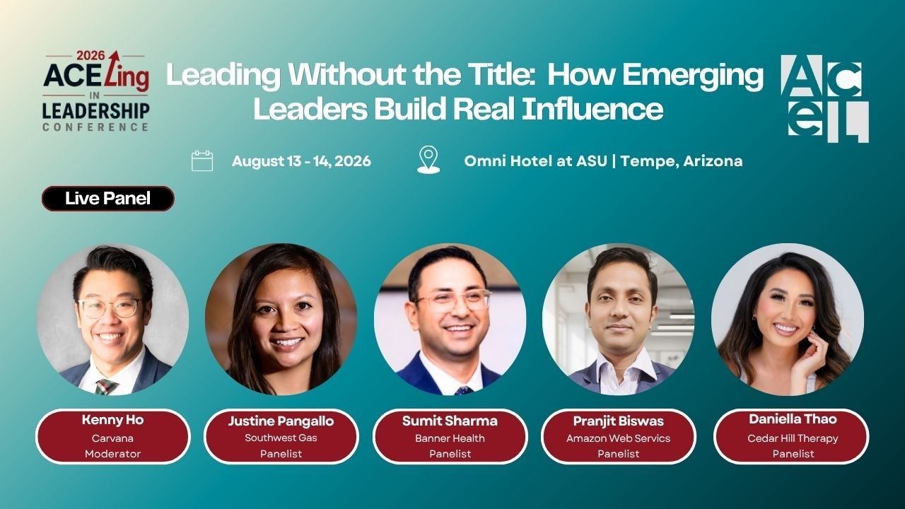 7C Leading Without the Title: How Emerging Leaders Build Real Influence
 Many AAPI professionals have learned to lead through expertise, collaboration, and results long before receiving formal leadership titles. This panel explores how emerging leaders build credibility, trust, and influence, drive initiatives, and create impact regardless of organizational hierarchy. Attendees will gain practical strategies for increasing visibility, advocating for themselves, and positioning themselves for future leadership opportunities.
