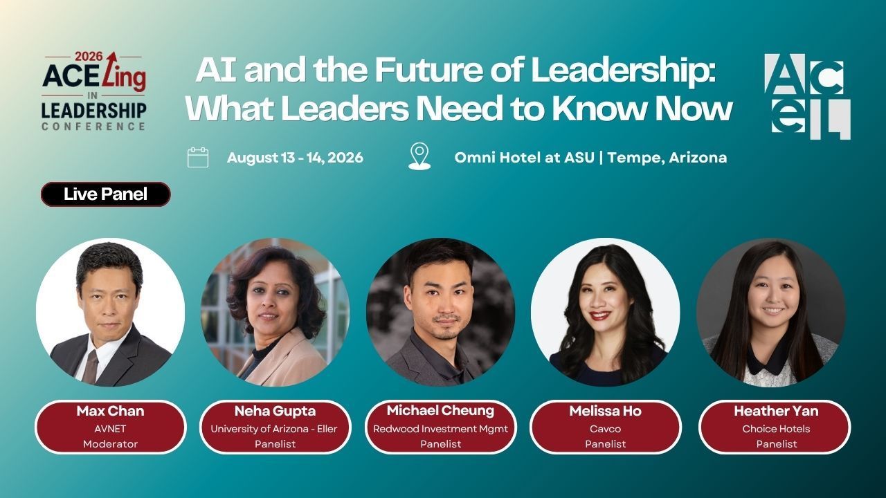  Live Panel Alert | #ACELing2026
AI is reshaping the way we lead, work, and make decisions. Are you ready?
Join us at the 2026 ACELing In Leadership Conference for a dynamic live panel discussion: 