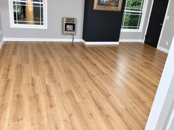 Laminate boards being installed