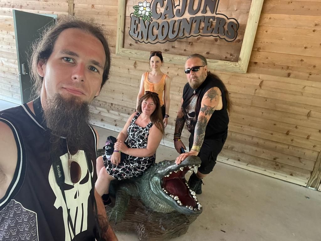 Steve and Louise with family at Cajun Encounters
