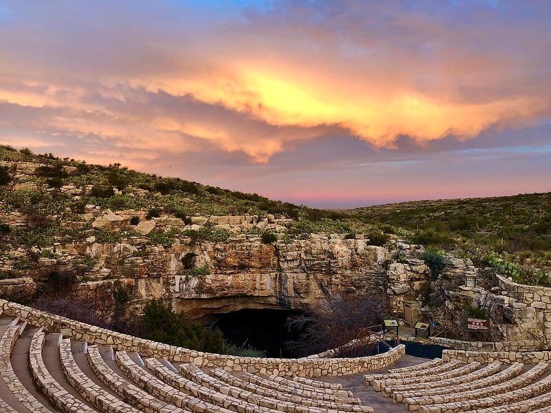 A stone amphitheater at Carlsbad Caverns National Park