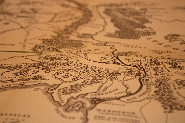A close up of a map from Lord Of The Rings