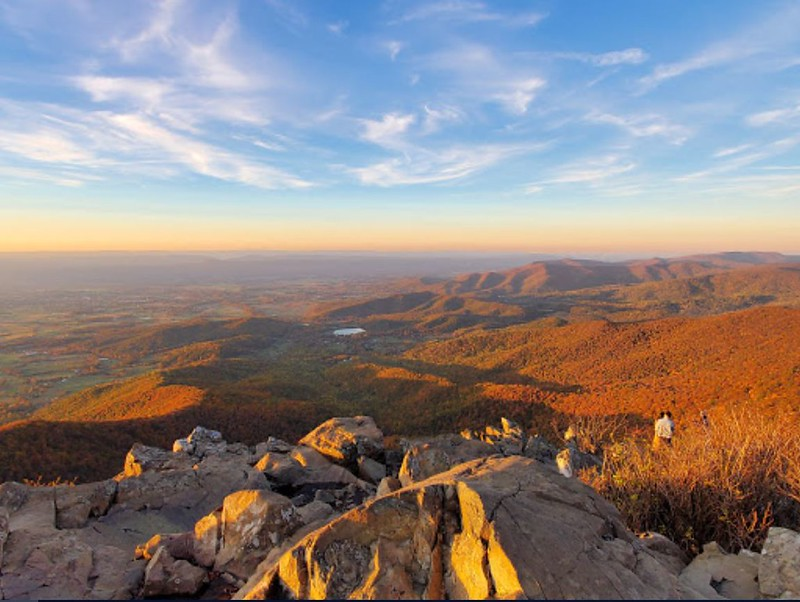 A view of a valley from the top of a mountain in Shenandoah NP