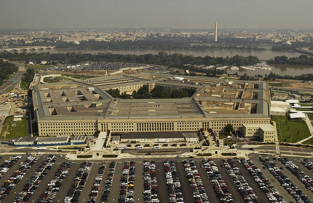 An aerial view of the Pentagon in Washington D.C.