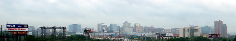 A picture of the wilmington skyline on a cloudy day.
