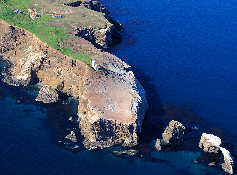 An aerial view of a small island in Channel Islands NP