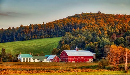 A New England farm during Fall