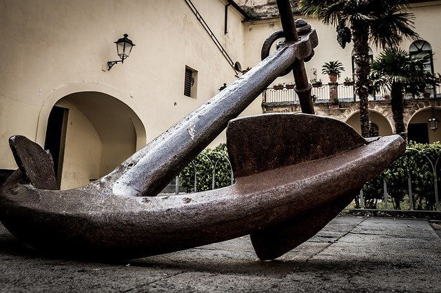 A large anchor at The Museo Arsenale Amalfi