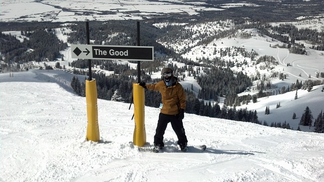 A person skiing in grand teton np