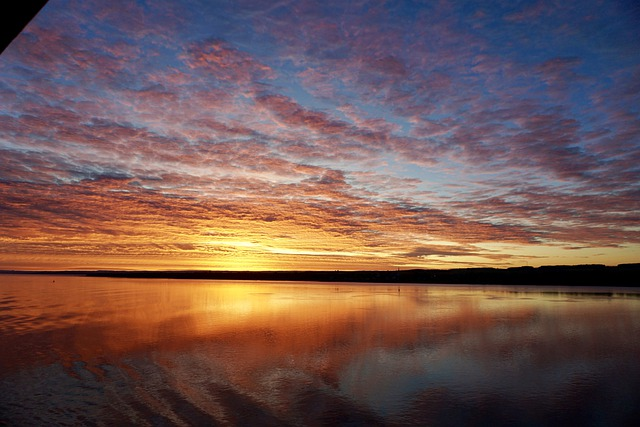A sunset over the St Lawrence River