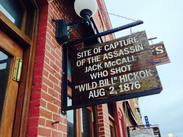 the historic marker from where wild bill hickok's murderer was captured