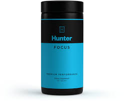 A bottle of hunter focus supplements