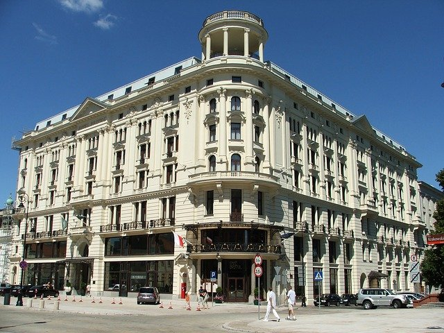 hotel bristol with a blue sky in the background