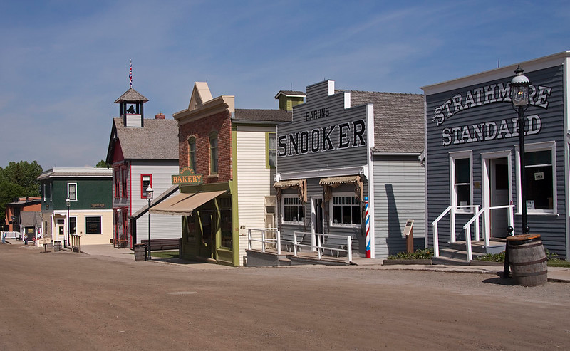 A row of historic buildings in Calgary