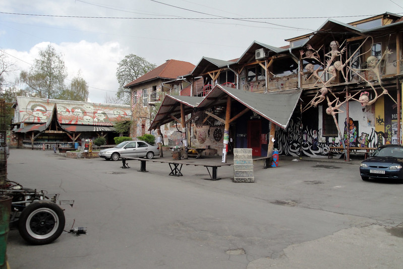 The iconic metelkova neighbourhood in ljubljana