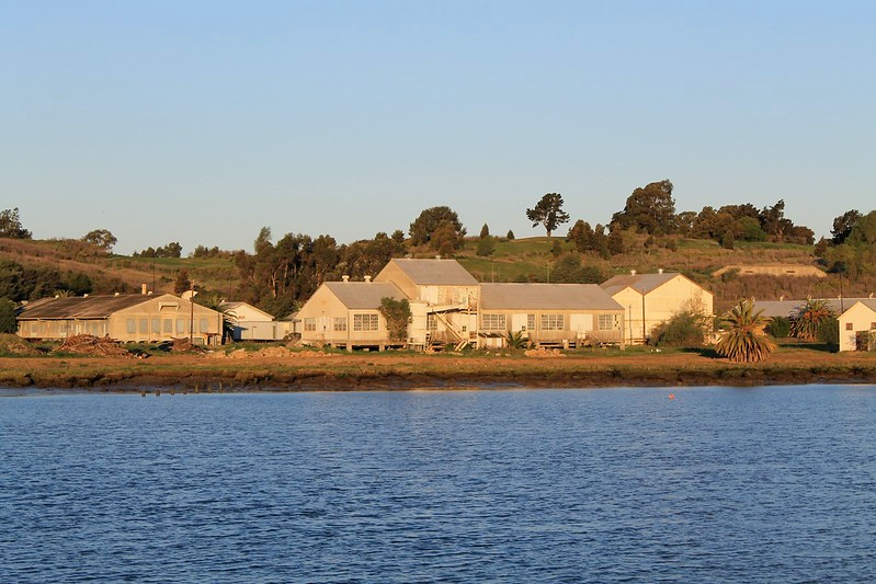 A row of houses sit on the shore of a lake in Vallejo