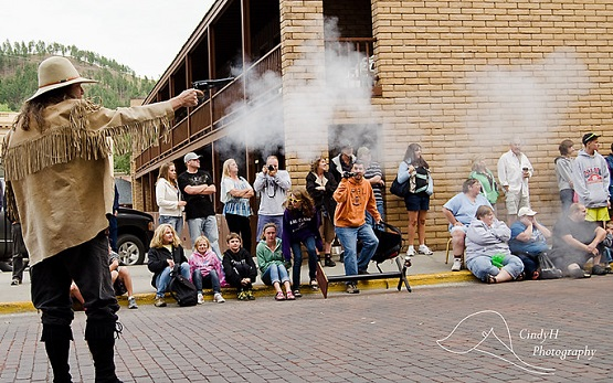 a recreation of a gunfight in Deadwood