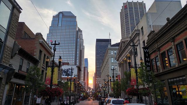 A city street in downtown Calgary