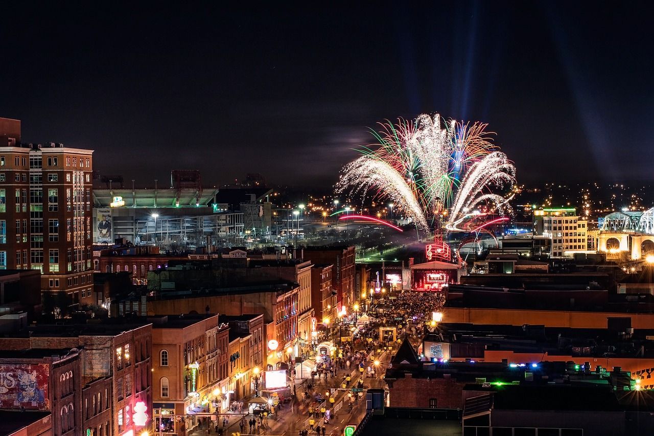 Downtown Nashville at night