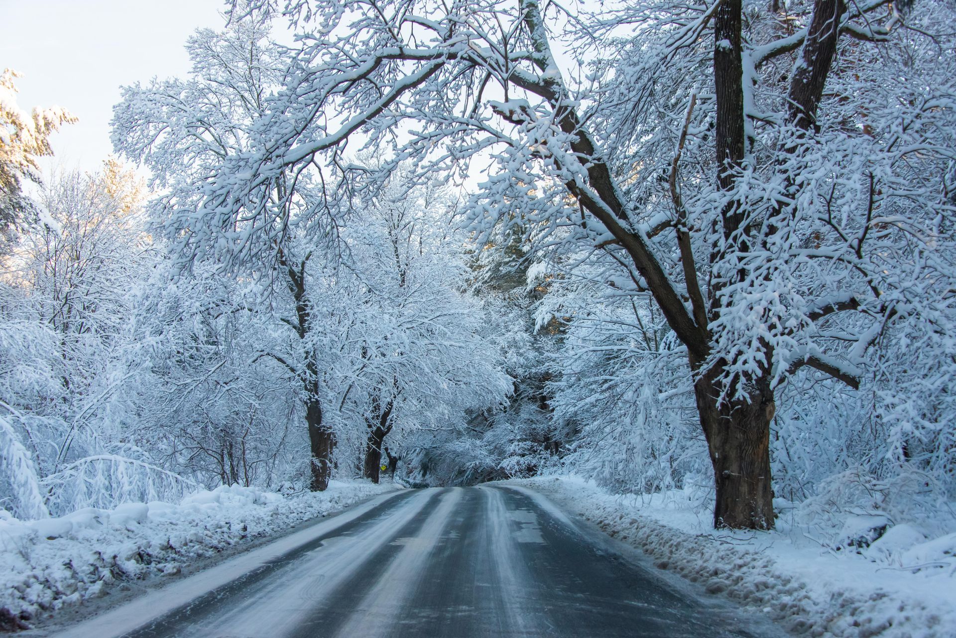 Snowy American road