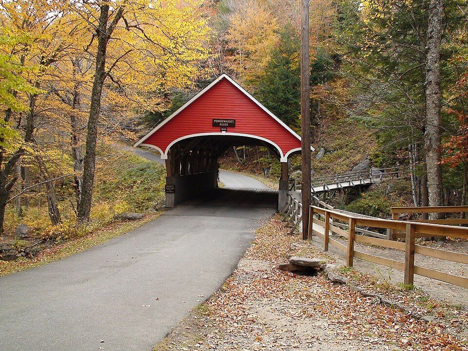 A covered bridge in Franconia Notch State Park