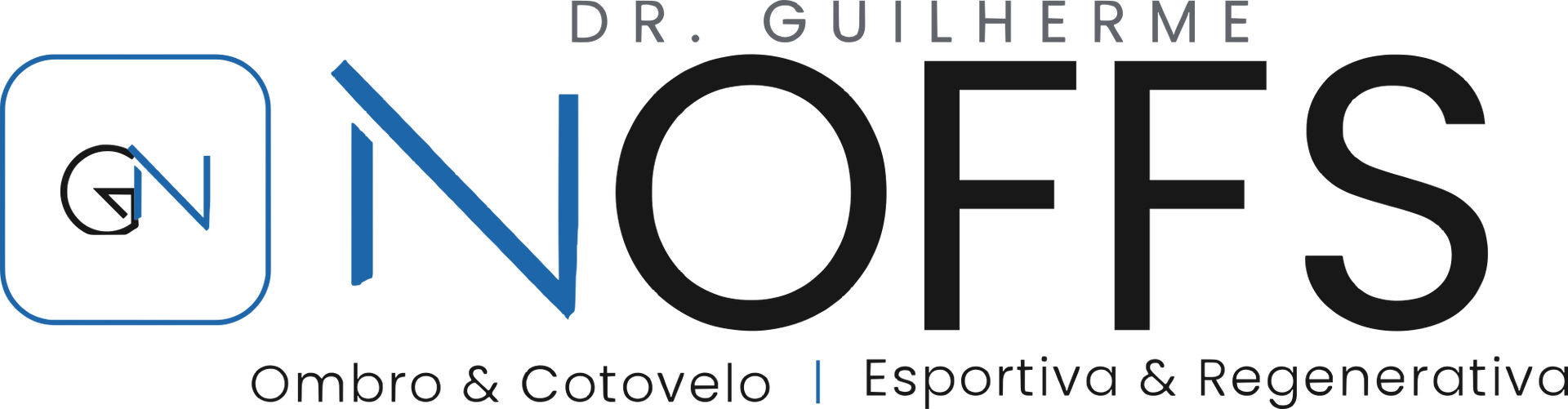 Um logotipo para um médico chamado dr. Guilherme Noffs