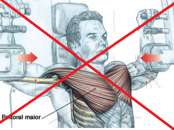 Desenho de um homem levantando halteres com a palavra peitoral maior riscada