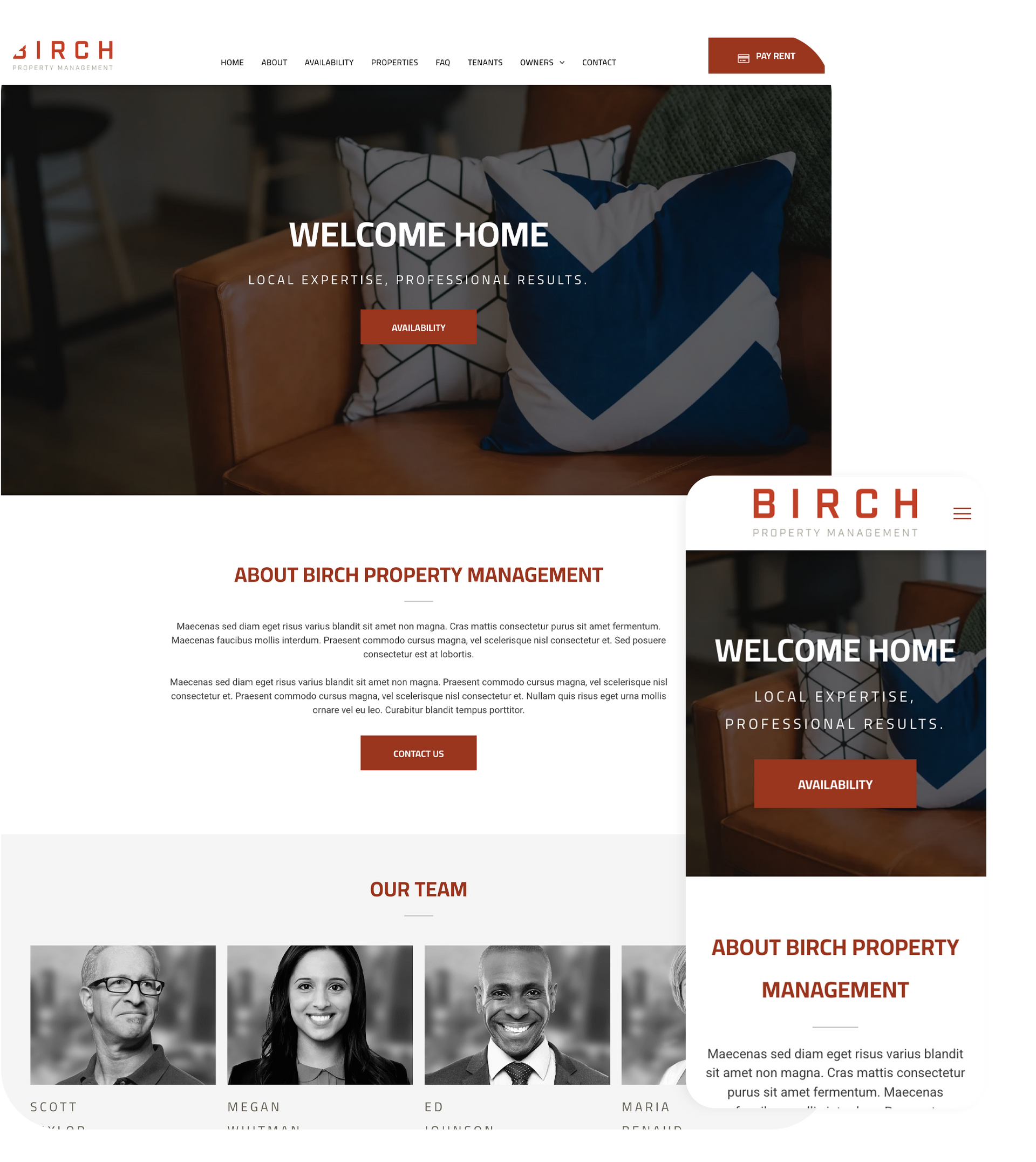 AppFolio Sites Birch Layout