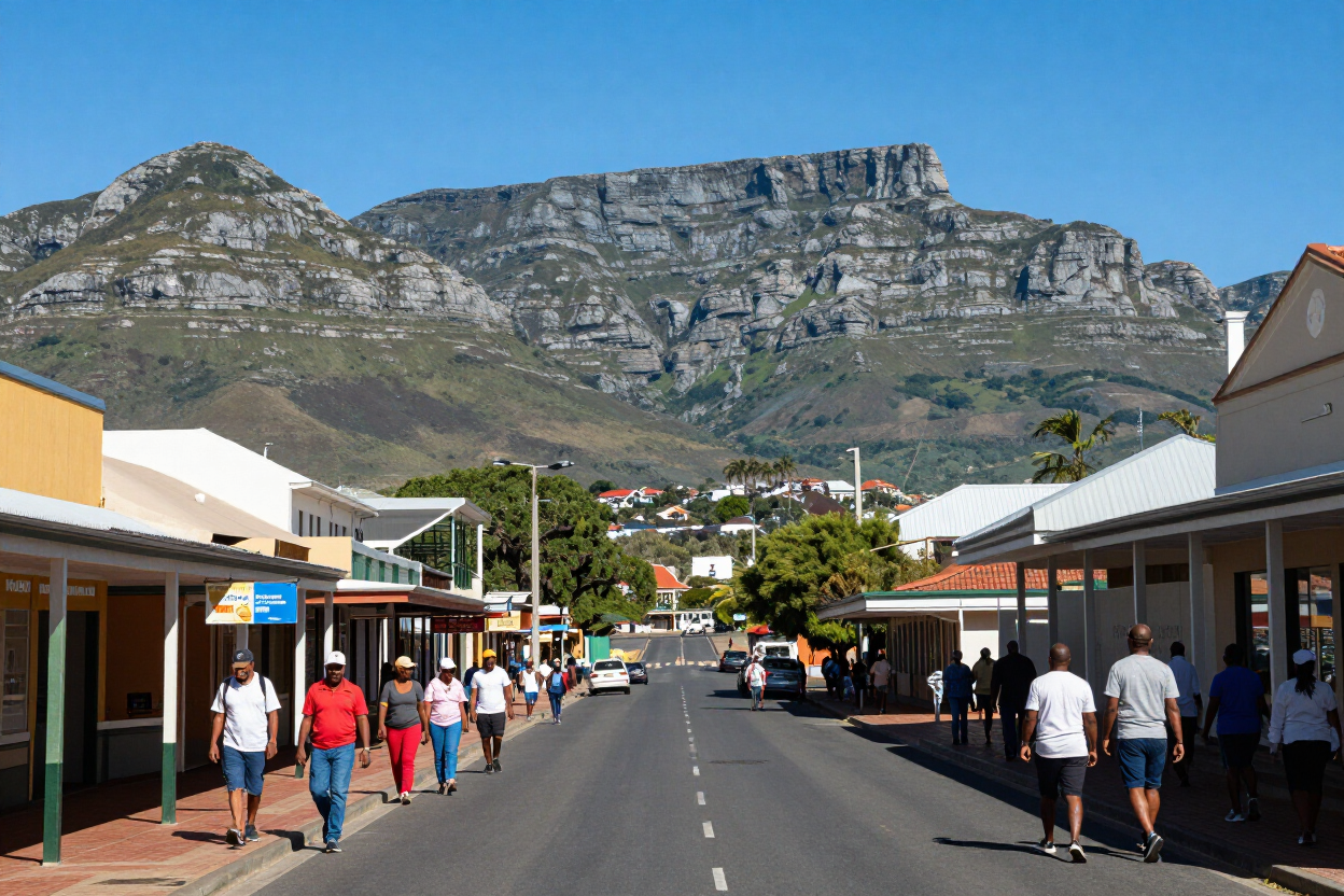 Riversdale town and Langeberg mountains
