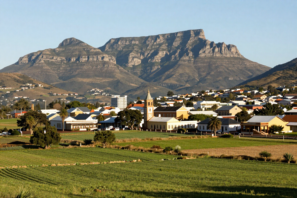 Heidelberg town and Duiwelskop mountain