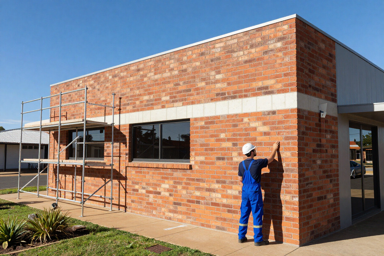 Commercial property repair in progress, Stilbaai