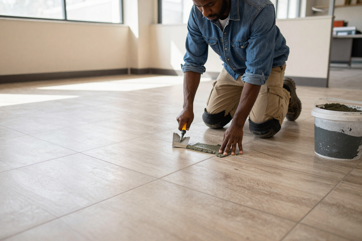 Tiling repair in commercial premises